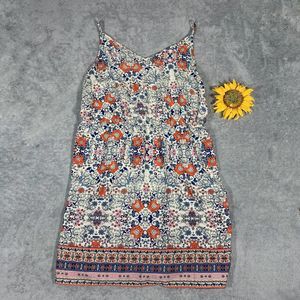 Atmosphere US 16 Floral Dress Spaghetti Strap V Knee MIDI